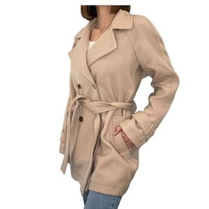 Ann Taylor Double Breasted Belted Peacoat Jacket